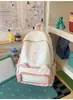Mochila Fofa com Orelhas de Gato e Bolinhas para Alunos do Ensino Fundamental, Bolsa de Bolinhas para Alunos do Ensino Médio, Mochila Fresca e Versátil para Meninas Jovens