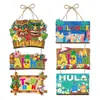 Decoraciones de Puerta, Ventana y Pared para Fiesta de Playa de Verano Banderines Colgantes de Puerta Decoraciones de Fiesta Hawaiana Transfronterizas