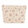 Bolsa de Maquiagem Fresca de Limão Transfronteiriça da Amazon Estilo Ins Floral Coração Veludo Grande Capacidade Portátil