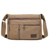 Bolso Bandolera Cruzado de Lona para Hombre Transfronterizo Multicapa Gran Capacidad Versátil Casual Lona Bolso Deportivo de Hombro