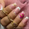 24 Peças de Armadura de Vestuário Adulto Transfronteiriço Novo Acabado Estilo Doce e Legal Europeu e Americano Padrão de Flor Peças de Manicure Removíveis