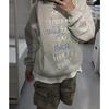 Sudadera con capucha para mujer con diseño retro de estilo americano con estampado de letras, holgada para otoño e invierno, combinable con todo, casual para pareja