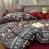 Conjunto de cama de quatro peças em gaze de camada dupla estilo nórdico, adequado para dormitórios estudantis, camas de solteiro ou casal, incluindo uma capa de edredom e um lençol de cama, e pode ser usado em todas as quatro estações