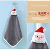 Toalha de Mão para Pendurar Presente de Natal Toalha Absorvente de Coral Fleece Toalha de Pendurar Desenho Animado para Casa Cozinha Banheiro