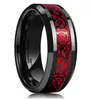 Anillo de Acero de Tungsteno con Patrón de Dragón Bicolor Tamaño Americano Estándar Anillo de Cerámica de Acero de Titanio Anillo de Titanio Dorado para Hombre Entrega Transfronteriza