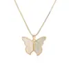 Aogu Moda Transfronteriza Lujo Accesible Chapado en Cobre Oro de 18 Quilates Circonita Colgante de Mariposa Collar para Mujer Nicho Gama Alta Versátil