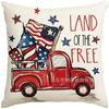Temu Funda de Almohada Popular Día de la Independencia Estrella Camión Estampado Material de Lino Vacación Americana Sofá Almohada Decorativa