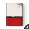 Fondo de pared de entrada de sala de estar Pintura decorativa china nueva Paisaje Zen Concepción artística Estilo chino Pintura colgante roja Lujo ligero