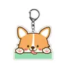 Llavero Perro Corgi Chai Muñeco Perro diy Dibujo Animado Lindo Llavero Acrílico Doble Cara Colgante para Bolso