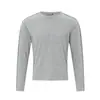 T1356 High Street Estilo Americano Unisex Tela Elástica Color Sólido Diseño Estructurado Camiseta Base Camiseta de Manga Larga para Hombre Streetwear