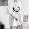 Camiseta de Manga Curta de Verão Conjunto Casual Solto para Homens com Meninos Jovens Lindo Conjunto de Duas Peças de Verão