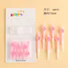 Estilo Ins Desenho Animado Decoração de Bolo de Aniversário Vela Flor Chapéu de Festa Urso Rosto Sorridente Coração Velas de Aniversário para Crianças
