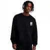 Moletom de Algodão Pesado para Casais, Corte Amplo, Gola Redonda, Pulôver sem Capuz, Versátil, Quente, Blusa Estampada para Outono e Inverno