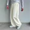 Pantalones de Chándal Casuales de Pierna Ancha para Pareja con Bordado, Suaves y Amigables con la Piel, Tela Cálida, Diseño Simple, que Alargan la Figura y Adelgazan