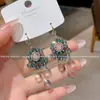 Brincos de Franja de Cristal Rosa de Alto Padrão Estilo Étnico para Mulheres, Flor Estilo Palácio Retro Indústria Pesada Luxo Acessível Brincos Exquisitos