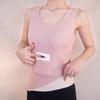 Chaleco Térmico de Bolsillo Grueso y Moderno para Mujer, Forrado de Polar con Bolsillos Dobles, Ropa Interior Térmica Generadora de Calor, Top de Capa Base de Terciopelo Alemán de Corte Ajustado