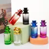 Color en stock botella de perfume muestra cosmética botella de vidrio Botella de pulverización de presión portátil botella vacía para rellenar perfume