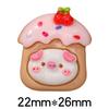 Comida dos desenhos animados e jogar bolo de porco rosquinha diy resina jóias acessórios telefone celular shell hairpin copo de água material atacado