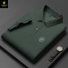 Camiseta de Manga Corta de Primavera y Verano Parson con Resorte Largo Camisa Polo de Solapa para Hombre Camiseta de Manga Corta de Verano para Hombre Algodón Mercerizado Po