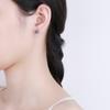 Brincos de zircônia com coroa atmosférica simples da moda coreana, brincos femininos de ametista e zircônia, joias elegantes para mulheres