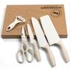 Atacado de Fábrica Ponto Faca de Palha de Trigo com Porta-Faca Tábua de Corte Faca de Cozinha Pequena Conjunto de Facas de Cozinha Embalado