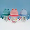 Copo de Palha Plástico Divertido Gato Infantil Bebê Palavra V Beber Água Copo Copo Flip Copo Copo Copo 350ml