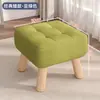 Taburete Pequeño Hogareño Taburete de Sofá Color Crema Taburete de Mesa de Café Banco de Madera Maciza Taburete para Cambiar Zapatos en la Puerta Sala de Estar Simple Bolsa Suave Taburete Bajo