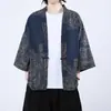 Primavera/Verano 2025 Nuevo Estilo Étnico Hanfu Moda Artística Estilo Chino Cardigan Retro Japonés para Hombre Túnica Protectora del Sol