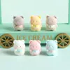 Gatinho Flocado Tridimensional, Cachorrinho, Pequeno Animal Resina Peças Fofas Acessórios DIY Criativos Enfeites Pequenos de Mesa/Carro