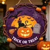 Amazon Mais Vendido Halloween Caveira Fantasma Teia de Aranha Placa de Porta de Madeira Pingente de Decoração de Casa de Madeira Impressão