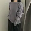 Nuevo Estilo Otoño e Invierno de Gama Alta, Suave, Delicado y Sedoso Suéter de Punto Interior para Mujer, Tejido Holgado y Relajado de Piel de Conejo Peluda