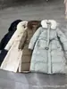 Abrigo acolchado de algodón para mujer, estilo largo, cuello grande de piel, con capucha, corte ajustado, adelgazante, sobreabrigo de algodón, chaqueta, ropa a prueba de frío, fabricante de chaqueta acolchada de algodón, una pieza, dropshipping
