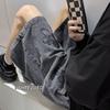 Pantalones cortos de mezclilla para hombre, estilo Hong Kong de verano, nuevos pantalones casuales rectos y sueltos con etiquetado cruzado para jóvenes de la calle principal