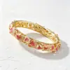 Nuevo Brazalete Abierto de Estilo Chino con Paisaje Nacional Esmalte Cloisonné Hoja de Ginkgo Calada Incrustado con Diamantes Joyería para Mujer Venta al por Mayor en Stock