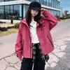 Cortavientos con capucha para niñas de otoño 2026 nuevo estilo chaqueta de primavera y otoño de moda para niños mayores cortavientos tres-prueba para exteriores