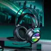TPV Gh120 Computadora Auriculares USB Únicos Auriculares para Juegos con Cable Luz RGB de Colores