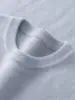 Suéter de cachemira para hombre estilo bebé, cuello redondo, color liso, tejido grueso, casual y apto para negocios, suave y cómodo, perfecto como capa base
