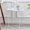 Mesa de centro plegable moderna y sencilla de metal para sala de estar, sofá móvil para exterior, balcón, mesa de té, mesa redonda de almacenamiento