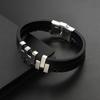 Homens meninos pulseira atacado multi-camada de couro tecido pulseira pulseira personalidade fivela de aço inoxidável pulseira de couro jóias