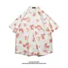 Camisas Florais de Manga Curta para Homens e Mulheres, Férias na Praia Havaiana, 60 Cores, Camisas de Manga Meia-Manga com Caimento, Atacado de Fábrica Transfronteiriço