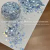 Joias de Lantejoulas Polarizadas para Nail Art Pó Opalino Aurora Ultra Fino Celebridade da Internet Fantasia Brilho Fino Brocado de Nuvem Polarizado Decoração com Pó de Glitter