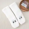 Meias de Lã de Cordeiro para Mulheres, Engrossadas para Aquecimento, Aquecedores de Pés para Dormir na Cama no Inverno, Meias Antiderrapantes para Casa e Dormitório