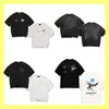 Camiseta de Verano Casual Holgada de Manga Corta con Estampado de Letra y Lema de Marca Americana de Moda para Hombres, Mujeres y Parejas