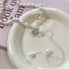 Collar de Perlas de Flor de Iris Azul Cristal de Hielo para Mujer, Collar Deslizante de Lujo Ligero y Alta Gama, Uso Múltiple