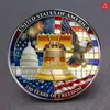 Broche Vintage de Vidro Plano Convexo em Aço Inoxidável Broche Pingente Comemorativo do 250º Aniversário do Dia da Independência Americana