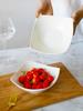 Prato Louça Doméstico 2024 Novo Estilo Estilo Simples Prato de Quatro Cantos Tigela com Pé de Cerâmica Popular na Internet Tigela para Salada de Legumes