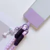 Cordón cruzado para teléfono móvil, cadena para colgar con diseño de dibujos animados tejido a la moda, con clip, funda para teléfono móvil fuerte y duradera, cordón anti-pérdida
