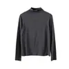 [Oufan] Camisa Básica de Cuello Alto Medio de Color Puro Versátil Clásica para Mujer Estilo Interior Otoño e Invierno 2025 Top 8191