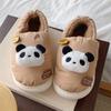Sapatos Casuais de Algodão Panda de Veludo Grosso Estilo Coreano para Mulheres Inverno Interior Quente Impermeável Pano de Penas Chinelos de Algodão