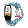 Cuentas de Piedra Ojo de Gato y Correa Elástica para Joyería Linda Adecuada para Xiaomi Mi Band Generación 10/9/8 Universal